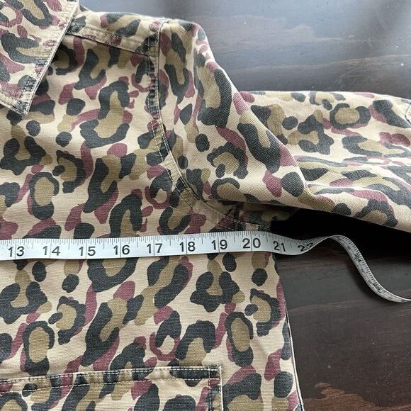 VERONICA BEARD M Mercer Leopard Print Beige Khaki Button Jacket - Picture 11 of 14